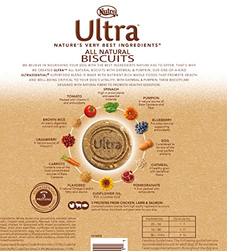 DISCONTINUED: ULTRA All Natural Biscuits Healthy Digestion Blend With Oatmeal and Pumpkin Dog Treats 16 oz.