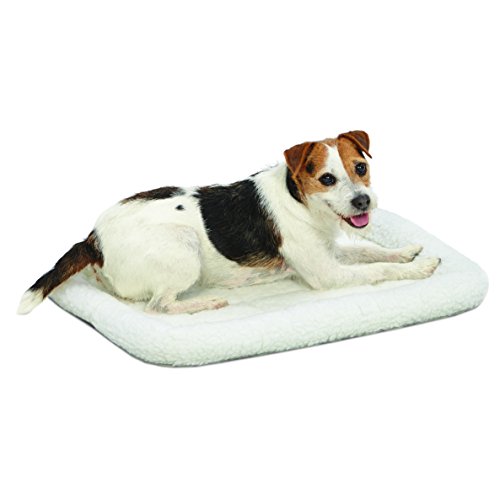 MidWest Homes for Pets Bolster Pet Bed for Dogs & Cats 24L-Inch White Fleece Dog Bed or Cat Bed w/ Comfortable Bolster | Ideal for Small Dog Breeds & Fits a 24-Inch Dog Crate