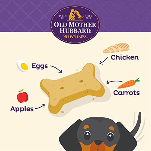 Old Mother Hubbard by Wellness Classic Chick'N'Apples Natural Dog Treats, Crunchy Oven-Baked Biscuits, Ideal for Training, Mini Size, 20 ounce bag