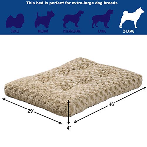 MidWest Homes for Pets Deluxe Dog Beds | Super Plush Dog & Cat Beds Ideal for Dog Crates | Machine Wash & Dryer Friendly, 1-Year Warranty, Mocha, 48-Inch