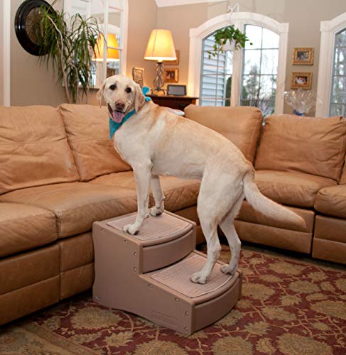 Pet Gear Easy Step II Extra Wide Pet Stairs, 2-step/for cats and dogs up to 200-pounds, Tan