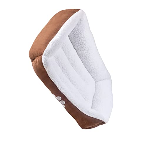 long rich Rectangle Pets Bed with Dog Paw Embroidery, Chocolate, 27 * 21 inches (HCT REC-006), Brown