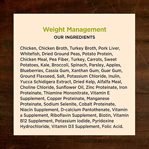 Wellness CORE Natural Wet Grain Free Canned Weight Management Dog Food, 12.5-Ounce Can (Pack of 12)