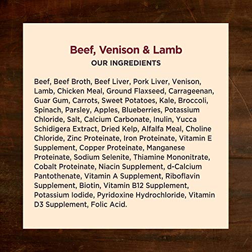 Wellness CORE Natural Wet Grain Free Canned Dog Food, Beef, Venison & Lamb, 12.5-Ounce Can (Pack of 12)