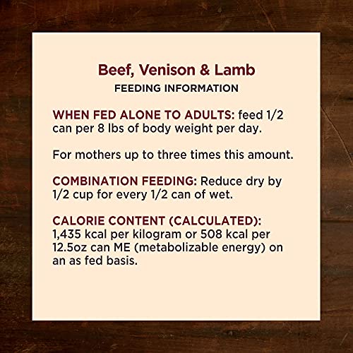 Wellness CORE Natural Wet Grain Free Canned Dog Food, Beef, Venison & Lamb, 12.5-Ounce Can (Pack of 12)