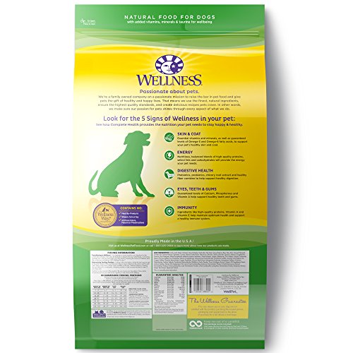 Wellness Complete Health Natural Dry Dog Food, Lamb & Barley, 15-Pound Bag