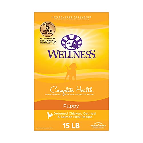 Wellness Puppy Food, Chicken, Salmon & Oatmeal, 15 lbs