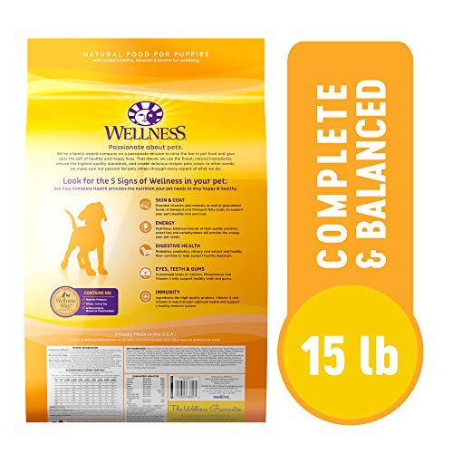 Wellness Puppy Food, Chicken, Salmon & Oatmeal, 15 lbs