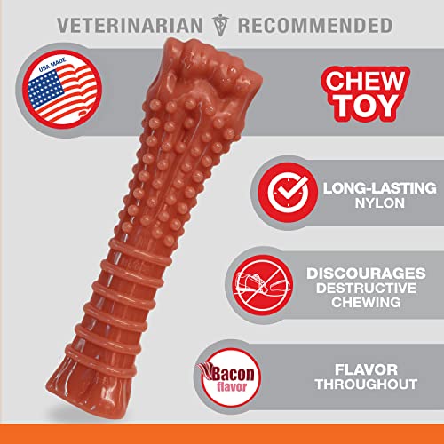 Nylabone Power Chew Dog Toy - Dog Toys for Aggressive Chewers - Indestructible Dog Toys for Aggressive Chewers Large Breed - For Extra Large Dogs - Bacon Flavor X-Large/Souper (1 Count)