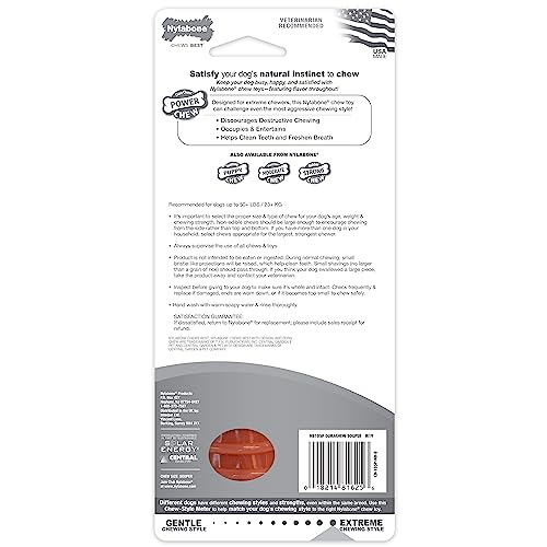 Nylabone Power Chew Dog Toy - Dog Toys for Aggressive Chewers - Indestructible Dog Toys for Aggressive Chewers Large Breed - For Extra Large Dogs - Bacon Flavor X-Large/Souper (1 Count)