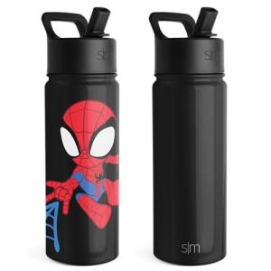 Marvel Spider Man Kids Water Bottle with Straw
