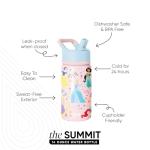 Disney Princess Insulated Kids Water Bottle with Straw