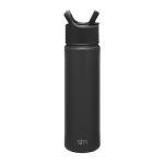 Midnight Black 22oz Insulated Water Bottle with Straw
