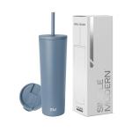 Insulated Tumbler with Lid and Straw - Blue Dune