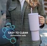 40 oz Insulated Tumbler with Handle and Straw