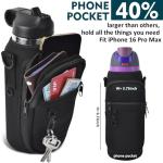 Water Bottle Carrier Bag with Phone Pocket