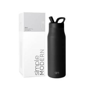 Insulated Stainless Steel Water Bottle with Straw - 34oz