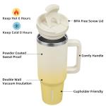 40 oz Lemon Insulated Tumbler with Handle and Straw