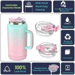 64 oz Insulated Tumbler with Handle and Straw