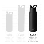 Insulated Stainless Steel Water Bottle with Straw - 34oz