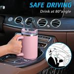 40 oz Pink Insulated Tumbler with Handle and Straw