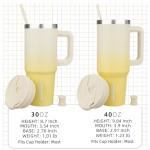 40 oz Lemon Insulated Tumbler with Handle and Straw