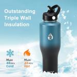 RAYMYLO 40 oz Insulated Water Bottle with Straw