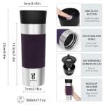 Yawbay 16 oz Insulated Travel Coffee Mug