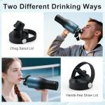 RAYMYLO 40 oz Insulated Water Bottle with Straw