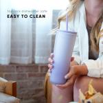 Blush 24oz Insulated Tumbler with Lid and Straw