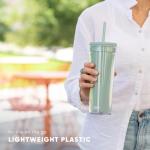 Blush 24oz Insulated Tumbler with Lid and Straw