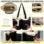 Large Insulated Tote Bag with Cup Holder