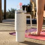 5PCS Straw Cover Caps and Letter Charms for Tumblers