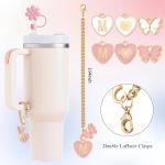 5PCS Straw Cover Caps and Letter Charms for Tumblers
