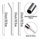 Reusable Stainless Steel Straws with Cleaning Brush, 6 Pack