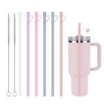 6 Silicone Straws with Covers for Stanley Tumblers