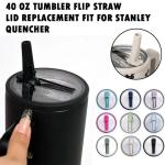 For Stanley Spill-proof Cup Cover 40oz Replaceable Environmental Protection Cup Cover Creative Spiral Straw Cover Cup Accessorie