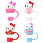 4Pcs 10mm HelloKitty Straw Cover Cap Dust-Proof Reusable Straw Tips Lids for Stanley Cup Leak-proof  Dust Proof Straws Cover