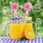 Flower Design Straw Covers Toppers Silicone Accessories for Stanley Cups 30&40 Oz Tumbler with Handle Reusable Straw Caps Tips