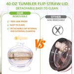 For Stanley 40oz Leak-proof Flip Lid With Straw Reusable Replaceable And Detachable New Travel Cover Accessories Easy Cleaning