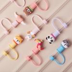Cute Strawberry Straw Cover Caps For Stanley Cup 40 oz Tumbler Accessories Kawaii Silicone Straw Toppers Cap For 10mm Straws