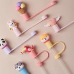 Cute Strawberry Straw Cover Caps For Stanley Cup 40 oz Tumbler Accessories Kawaii Silicone Straw Toppers Cap For 10mm Straws