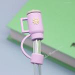10mm Reusable Straw Topper for Stanley Cup Hygienic Splash Proof Straw Cover Durable Cup-shaped for Stanley Cup Plug