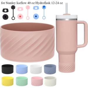 7.5cm Anti-Slip Bottle Bottom Sleeve Spill Proof Stopper Cup Accessories Straw Cap for Stanley Iceflow 40 oz/Hydroflask 12-24 oz