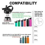 Replacement Lids Dustproof Leakproof Flip Top with Straw for Hydroflask Wide Mouth 12/16/18/20/32/40/64oz Water Bottles