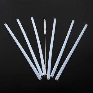 Soverup 1 Set Outdoor Riding Straw Accessories Replacement 6x Straws +1x Cleaning Brush Set For Hydro Flask Wide Mouth Bottle