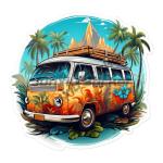 Camper Surf Van Sticker Laptop Hydroflask Surfboard Decoration Boat Car Anime Waterproof  Accessorie