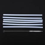 Soverup 1 Set Outdoor Riding Straw Accessories Replacement 6x Straws +1x Cleaning Brush Set For Hydro Flask Wide Mouth Bottle
