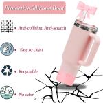 Bow Silicone Protective for  Boot for 20 30 40Oz 2 Pack for  Cup Accessories Compatible 1224Oz for Hydroflask Boot and More Pin