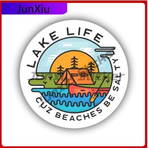 Lake Life Cuz Beaches Be Salty Sticker Decal Decoration Accessories For Car Truck Laptop Hydro Flask Bottle Windshield Luggage